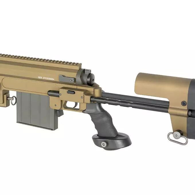 [Zestaw] Replika karabinu bolt-action ST200 Full Metal - Tan [S&amp;T] + Luneta 3-9x40 z wysokimi pierścieniami montażowymi [PCS]