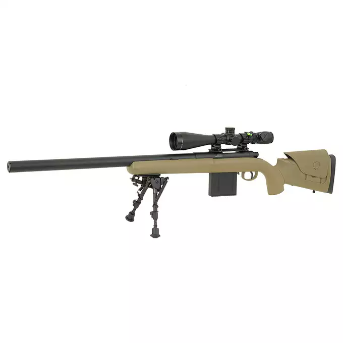 [Zestaw] APM40A3 Spring Sniper Rifle (Extreme Power Version) - DEB + Luneta 3-9x40 z wysokimi pierścieniami montażowymi [PCS]