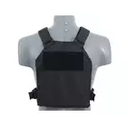 [Zestaw] Prosty Plate Carrier z atrapami miękkich wkładów balistycznych - Black [8FIELDS] + Potrójna ładownica karabinowa z zasobnikiem - Black [8FIELDS]