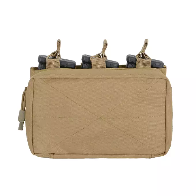 [Zestaw] Prosty Plate Carrier z atrapami miękkich wkładów balistycznych - Coyote [8FIELDS] + Potrójna ładownica karabinowa z zasobnikiem - Coyote [8FIELDS]