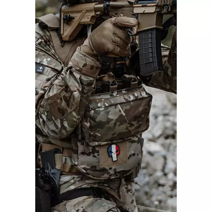 [Zestaw] Prosty Plate Carrier z atrapami miękkich wkładów balistycznych - MC + Potrójna ładownica karabinowa z zasobnikiem - Multicamo [8FIELDS]