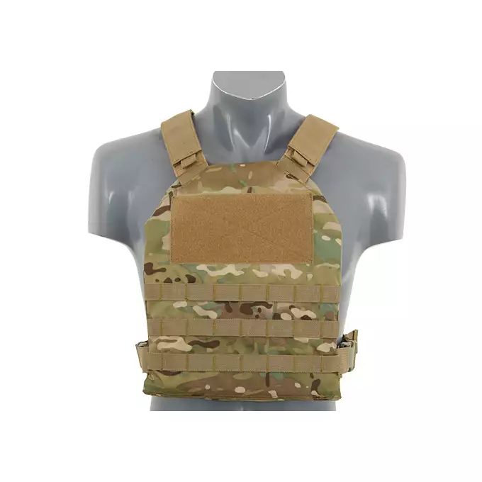 [Zestaw] Prosty Plate Carrier z atrapami miękkich wkładów balistycznych - Multicamo [8FIELDS] + Potrójna ładownica karabinowa z zasobnikiem - Multicamo [8FIELDS]