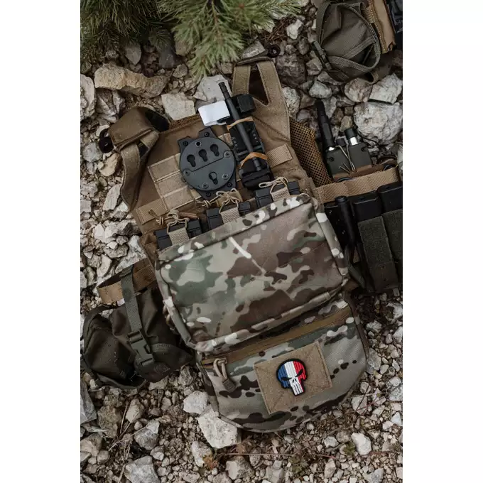[Zestaw] Prosty Plate Carrier z atrapami miękkich wkładów balistycznych - MC + Potrójna ładownica karabinowa z zasobnikiem - Multicamo [8FIELDS]