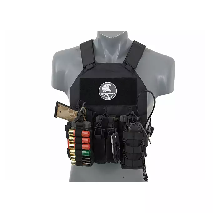 [Zestaw] Prosty Plate Carrier z atrapami miękkich wkładów balistycznych - Olive [8FIELDS] + Potrójna ładownica karabinowa z zasobnikiem - Olive [8FIELDS]