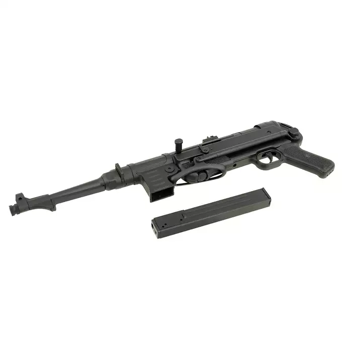 [Zestaw] Replika pistoletu maszynowego STEN MK2 Full Steel - Black [AGM] + Magazynek mid-cap na 120 kulek do serii MP40, STEN [AGM]