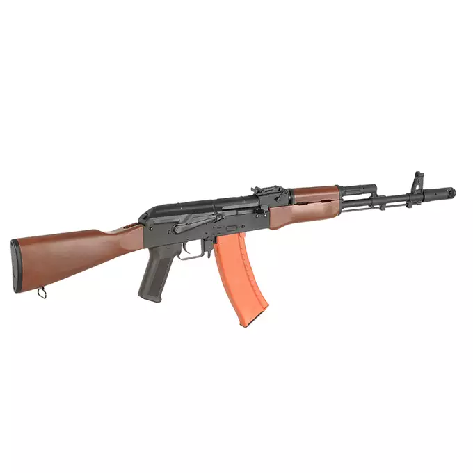 [Zestaw] Replika Karabinka AK-74N Sports Line AEG [S&amp;T] + Polimerowy magazynek mid-cap na 150 kulek do AK74/AK105 - Orange [S&amp;T]