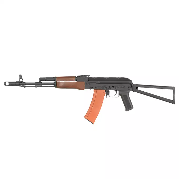 [Set] AKS-74N Airsoft Assault Rifle Sports Line [S&amp;T] + 150rd Polymer AK74/AK105 Mid-Cap Magazine - Orange [S&amp;T]