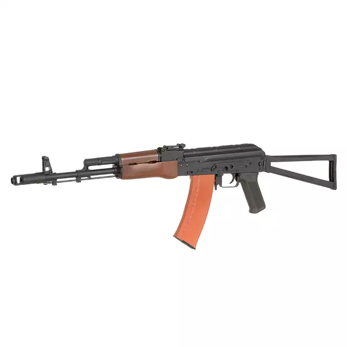 [Set] AKS-74N Airsoft Assault Rifle Sports Line [S&amp;T] + 150rd Polymer AK74/AK105 Mid-Cap Magazine - Orange [S&amp;T]