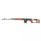 [Zestaw] Replika elektryczna karabinu wyborowego SWD - Real Wood [A&amp;K] + Magazynek hicap na 180 kulek do serii SWD AEG (wersja Battle Worn) [BattleAxe]