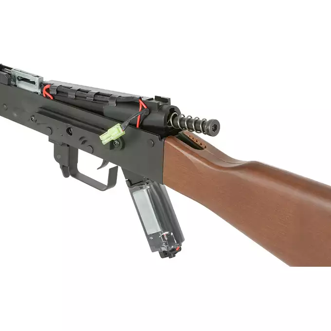 [Zestaw] Replika Karabinka AK-74N Sports Line AEG [S&amp;T] + Polimerowy magazynek mid-cap na 150 kulek do AK74/AK105 - Orange [S&amp;T]