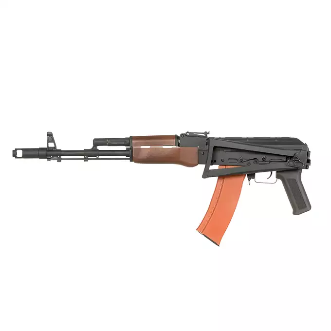 [Set] AKS-74N Airsoft Assault Rifle Sports Line [S&amp;T] + 150rd Polymer AK74/AK105 Mid-Cap Magazine - Orange [S&amp;T]