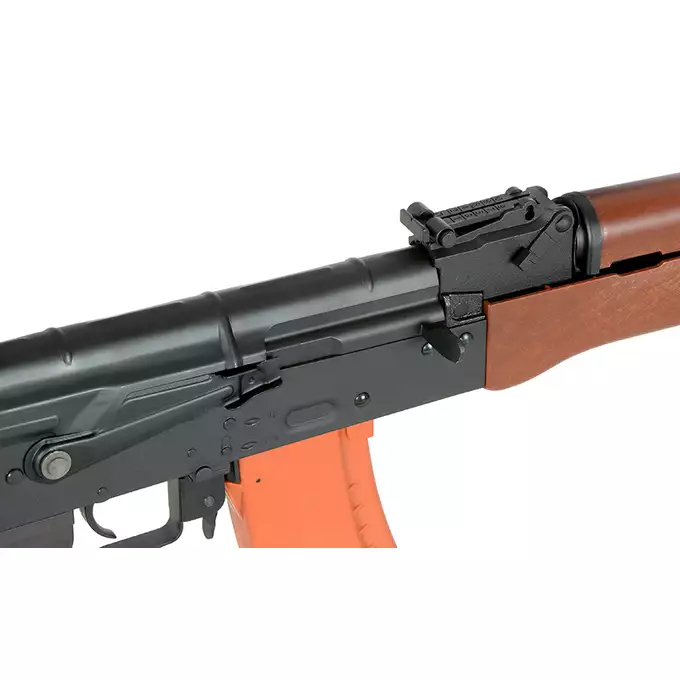 [Set] AKS-74N Airsoft Assault Rifle Sports Line [S&amp;T] + 150rd Polymer AK74/AK105 Mid-Cap Magazine - Orange [S&amp;T]