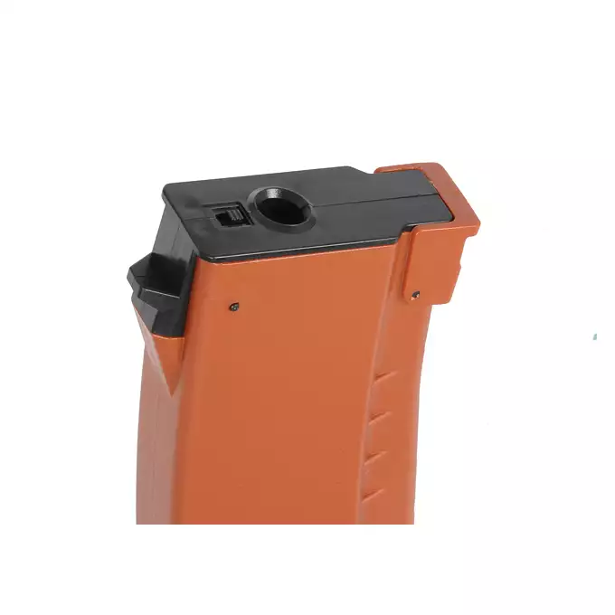 [Zestaw] Replika Karabinka AK-74N Sports Line AEG [S&amp;T] + Polimerowy magazynek mid-cap na 150 kulek do AK74/AK105 - Orange [S&amp;T]