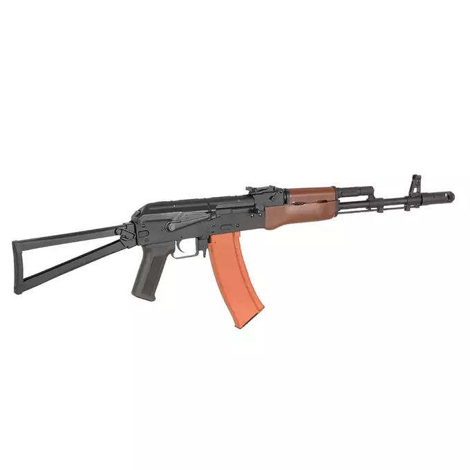 [Set] AKS-74N Airsoft Assault Rifle Sports Line [S&amp;T] + 150rd Polymer AK74/AK105 Mid-Cap Magazine - Orange [S&amp;T]