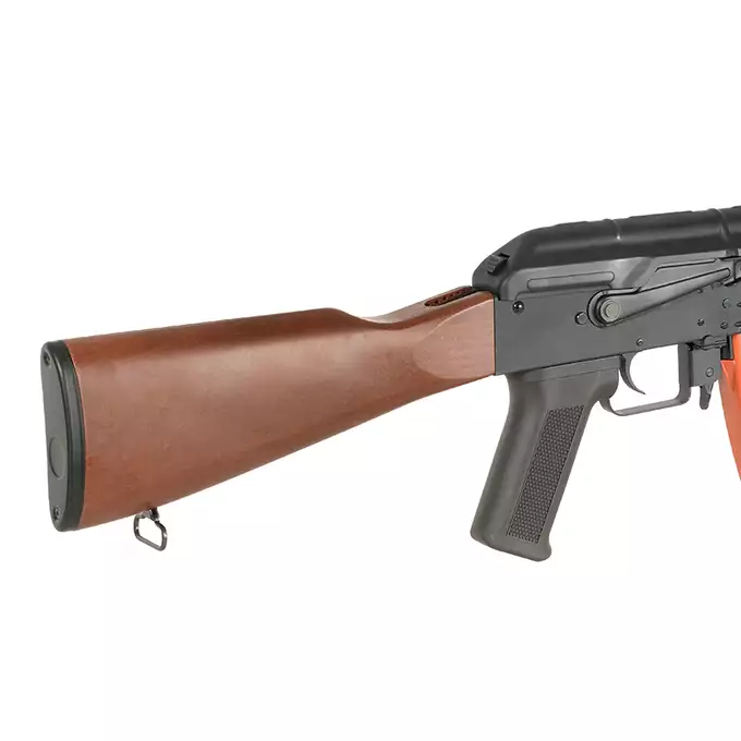 [Zestaw] Replika Karabinka AK-74N Sports Line AEG [S&amp;T] + Polimerowy magazynek mid-cap na 150 kulek do AK74/AK105 - Orange [S&amp;T]