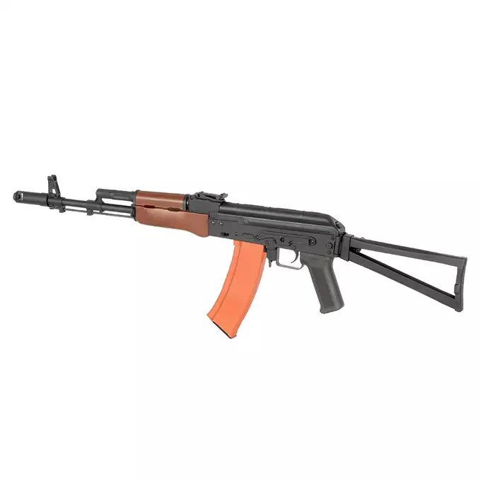 [Set] AKS-74N Airsoft Assault Rifle Sports Line [S&amp;T] + 150rd Polymer AK74/AK105 Mid-Cap Magazine - Orange [S&amp;T]