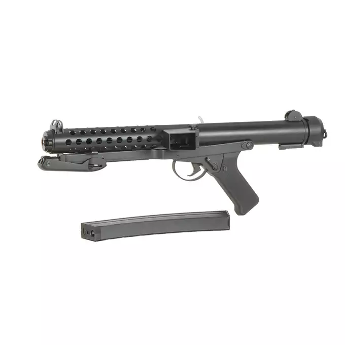 [Set] MK4 Sterling Submachine gun replica - Black [S&amp;T] + 110rd Mid-Cap Magazine for S&amp;T Sterling - Black [S&amp;T]