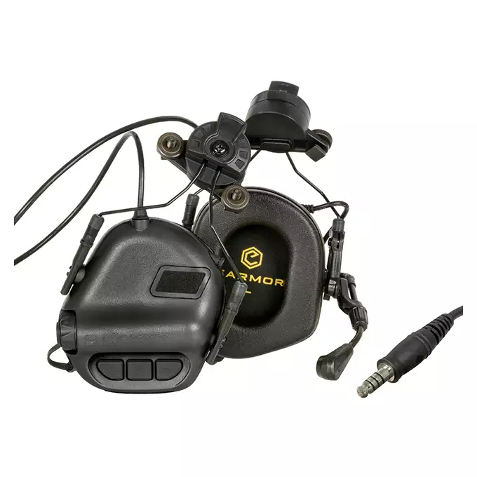 [Set] M32H Electronic Communication Hearing Protector for EXF Helmets - BK + Earmor M16 Headset Adapter Mount M31 / M32 - Black [EARMOR]