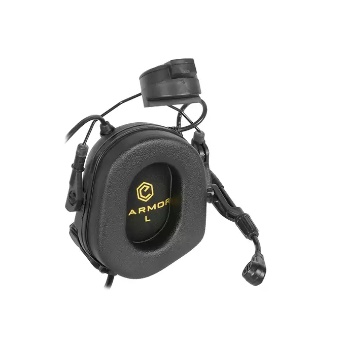 [Zestaw] M32H Aktywne ochronniki słuchu z mikrofonem na hełm FAST - BK [EARMOR] + Uchwyty adaptera zestawu słuchawkowego Earmor M16 do M31 / M32 - Black [EARMOR]