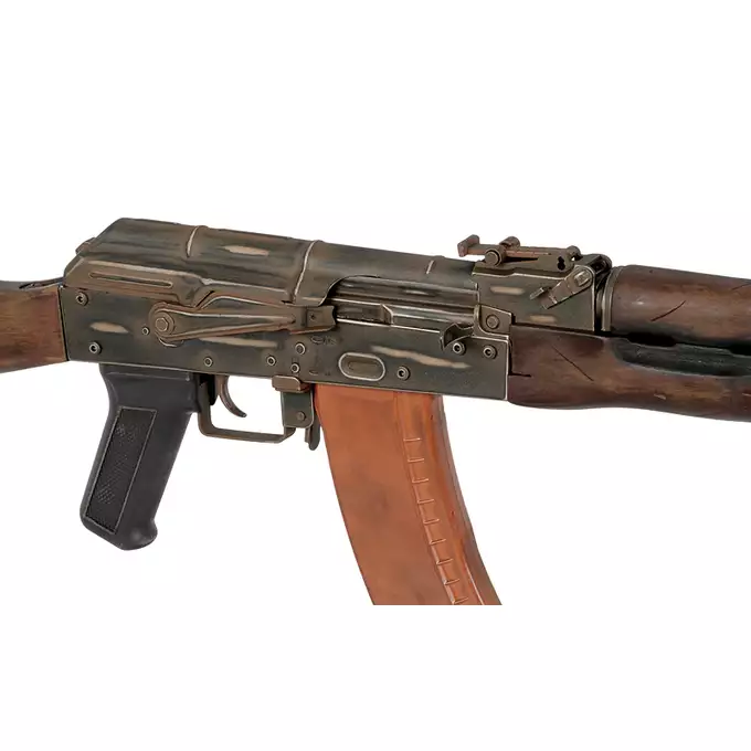 [Set] AK-74 ASK201 Battle Worn Airsoft Rifle [APS] + SVD, AK Red dot sight 1x28x40 - black [Vector Optics]