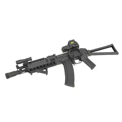 [Zestaw] Replika Karabinka AKS-74N Sports Line AEG [S&amp;T] + Szyna montażowa do AK [CYMA] + Celownik kolimatorowy Victoptics Z1 1x23x34 - Black [Vector Optics]