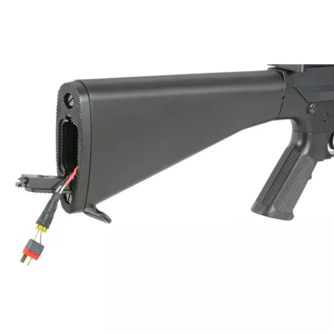[Zestaw] Replika samopowtarzalnego karabinu MK11 mod 0 [A&amp;K] + Magazynek Hi-Cap (Battle Worn) na 400 kulek do SR25 - Black [BattleAxe]