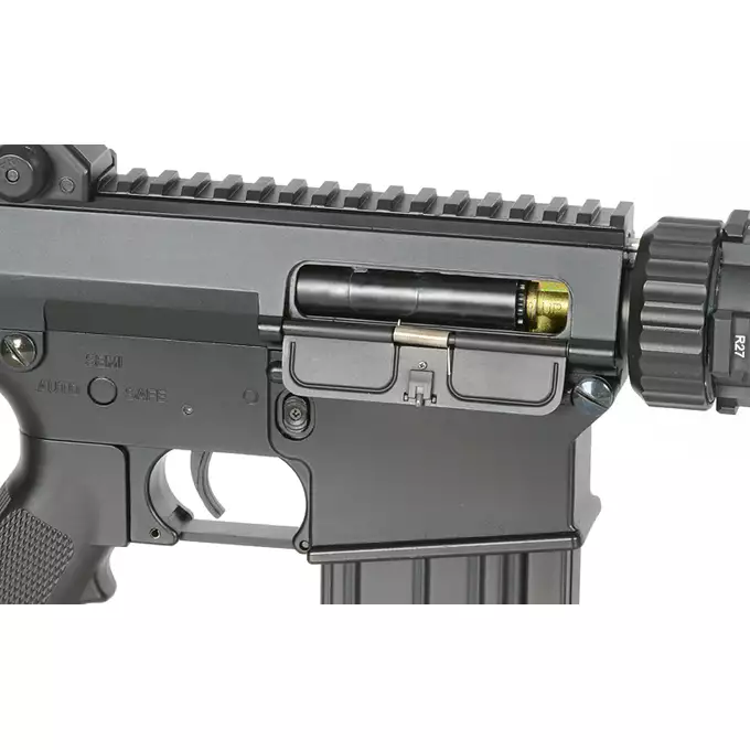 [Zestaw] Replika samopowtarzalnego karabinu MK11 mod 0 [A&amp;K] + Magazynek Hi-Cap (Battle Worn) na 400 kulek do SR25 - Black [BattleAxe]