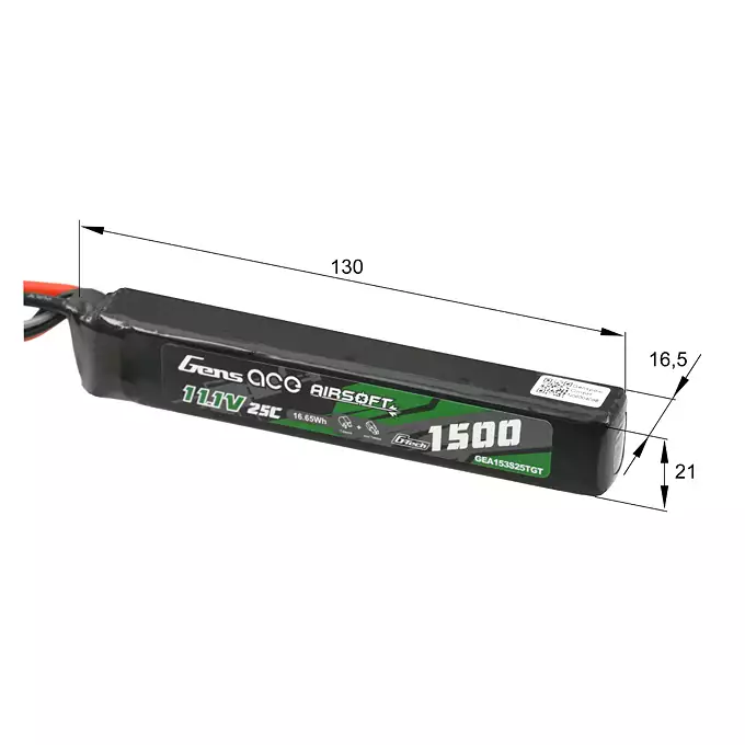 [Zestaw] CM.041J BLUE Limited Edition [CYMA] + Akumulator airsoftowy 25C 1500mAh 3S1P 11.1V LiPo Gens ace G-Tech Tamiya + Mini ładowarka Gens ace Imars G-Tech