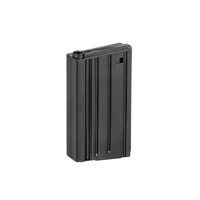 [Zestaw] Stalowy Magazynek Mid-Cap na 130 kulek do SR25/AR10 - Black [EC] + Stopka do magazynka SR25 [Hades Airsoft]