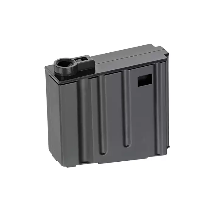 [Zestaw] SR25/AR10 Stalowy krótki magazynek na 40 kulek - Black [Double Bell] + Stopka do magazynka SR25 [Hades Airsoft]