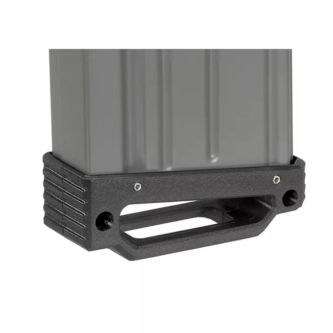 [Zestaw] Stalowy magazynek na 130 kulek do SR25/AR10 - Black [CYMA] + Stopka do magazynka SR25 [Hades Airsoft]