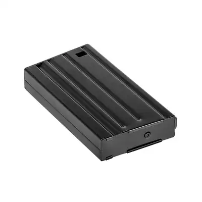 [Zestaw] Stalowy Magazynek Mid-Cap na 120 kulek do SR25/AR10 - Black [EC] + Stopka do magazynka SR25 [Hades Airsoft]
