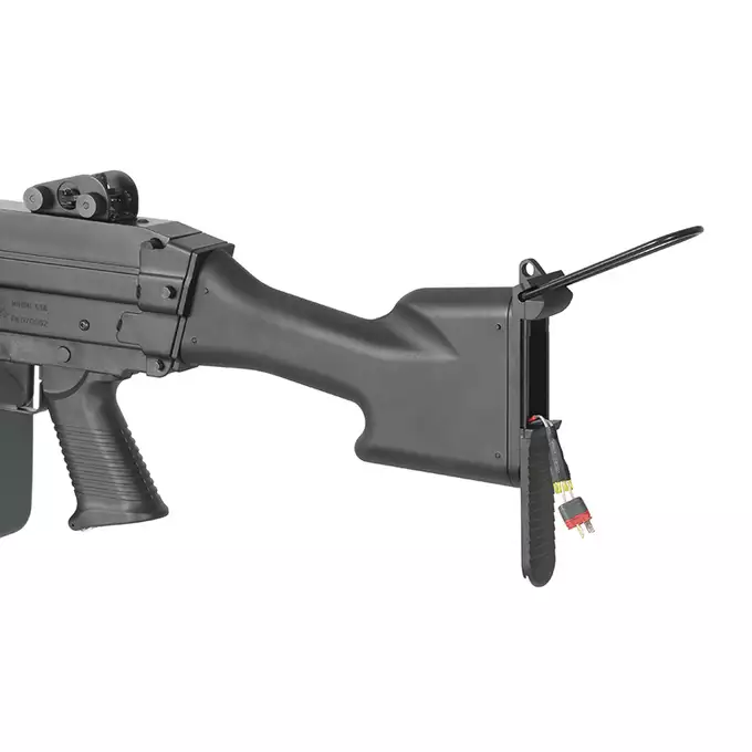 [Zestaw] Replika karabinu maszynowego FN M249 MKII SAW LMG [A&amp;K] + Elektryczny magazynek pudełkowy 1500 kulek do SAW - Khaki