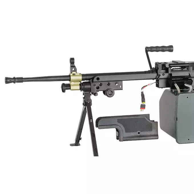 [Set] FN M249 MK1 Light Machine Gun Replica [A&amp;K] + 1500rd Electric Box Magazine (Compact size) for SAW - Khaki