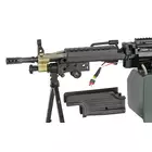 [Set] FN M249 Paratrooper Light Machine Gun Replica [A&amp;K] + 1500rd Electric Box Magazine (Compact size) for SAW - Khaki