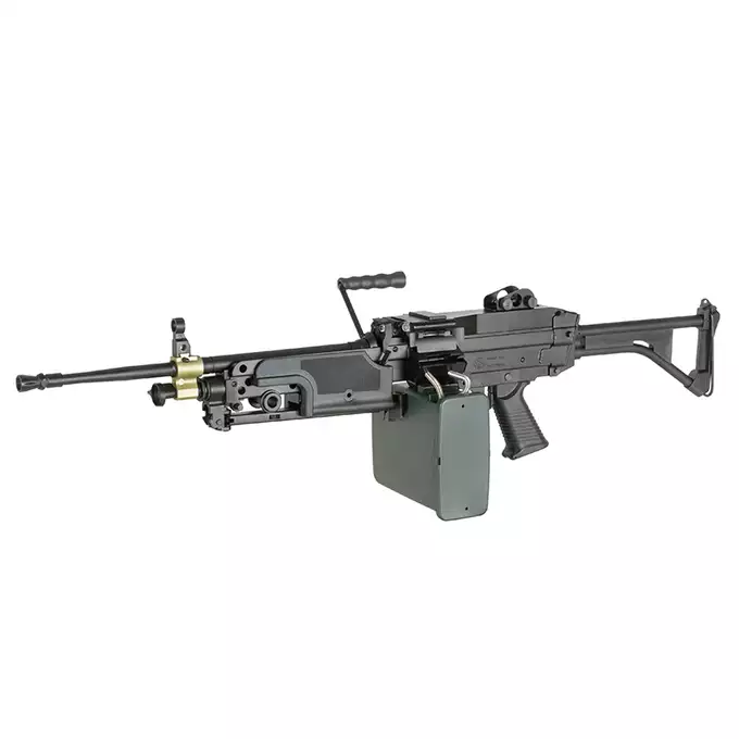 [Set] FN M249 MK1 Light Machine Gun Replica [A&amp;K] + 1500rd Electric Box Magazine (Compact size) for SAW - Khaki