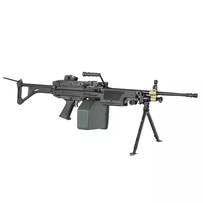 [Set] FN M249 MK1 Light Machine Gun Replica [A&amp;K] + 1500rd Electric Box Magazine (Compact size) for SAW - Khaki