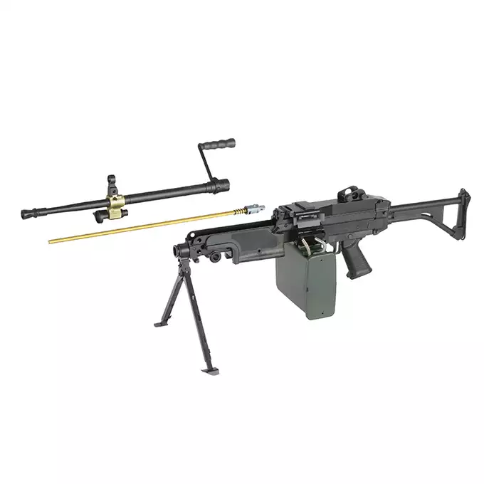 [Set] FN M249 MK1 Light Machine Gun Replica [A&amp;K] + 1500rd Electric Box Magazine (Compact size) for SAW - Khaki