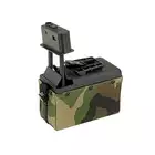 [Set] FN M249 Paratrooper Light Machine Gun Replica [A&amp;K] + 1500rd Electric Box Magazine (Compact size) for SAW - Woodland