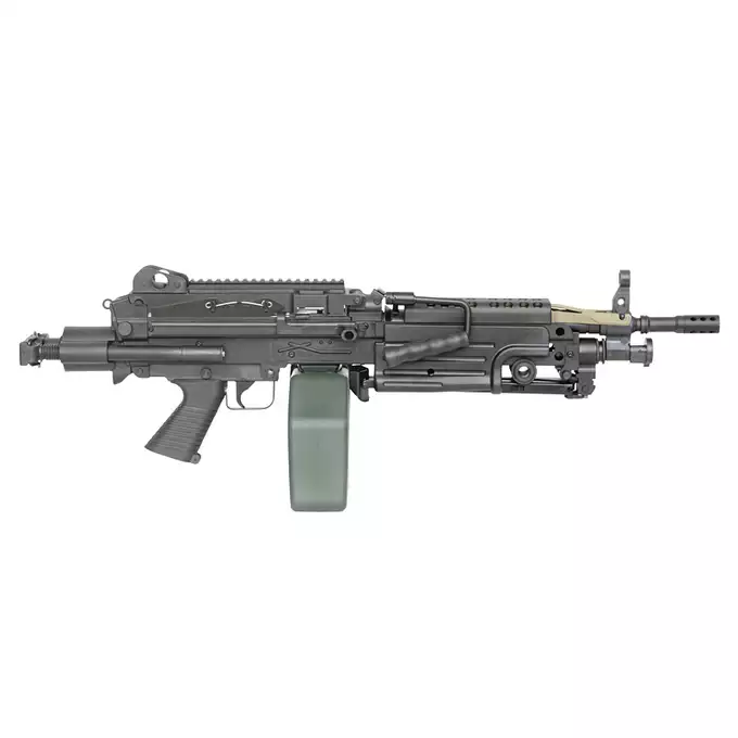 [Zestaw] Replika karabinu maszynowego M249 PARA Sports Line [A&amp;K] + Celownik kolimatorowy Centurion 1x30 [Vector Optics] + Powiększalnik Maverick Gen3 3x22 Magnifier MIL [Vector Optics]