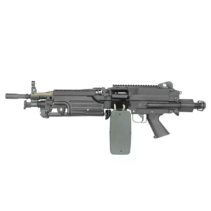[Zestaw] Replika karabinu maszynowego M249 PARA Sports Line [A&amp;K] + Celownik kolimatorowy Centurion 1x30 [Vector Optics] + Powiększalnik Maverick Gen3 3x22 Magnifier MIL [Vector Optics]
