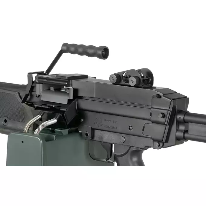 [Set] FN M249 MK1 Light Machine Gun Replica [A&amp;K] + 1500rd Electric Box Magazine (Compact size) for SAW - Khaki