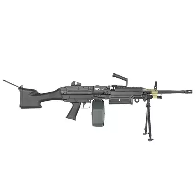 [Zestaw] Replika karabinu maszynowego FN M249 MKII SAW LMG [A&amp;K] + Elektryczny magazynek pudełkowy 1500 kulek do SAW - Woodland