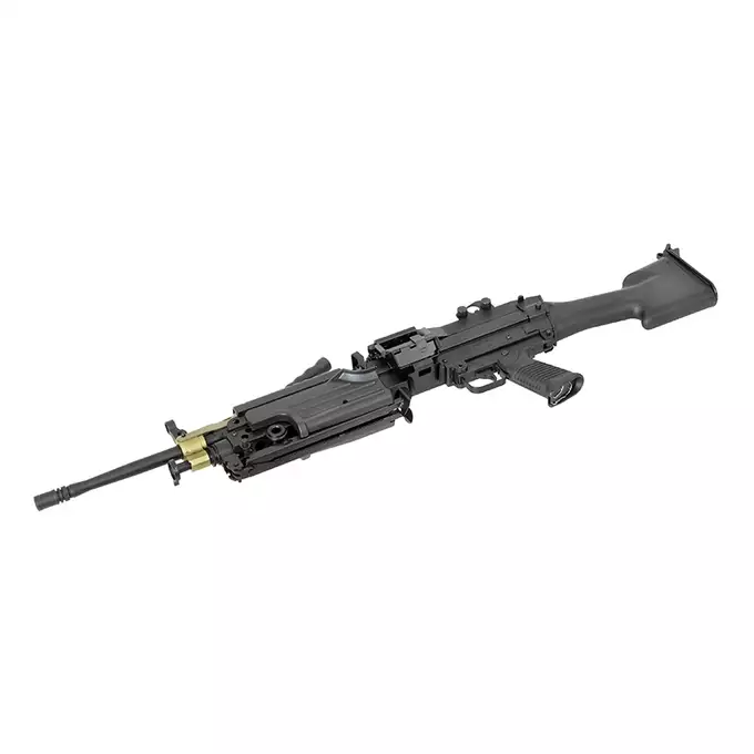 [Zestaw] Replika karabinu maszynowego FN M249 MKII SAW LMG [A&amp;K] + Elektryczny magazynek pudełkowy 1500 kulek do SAW - Khaki