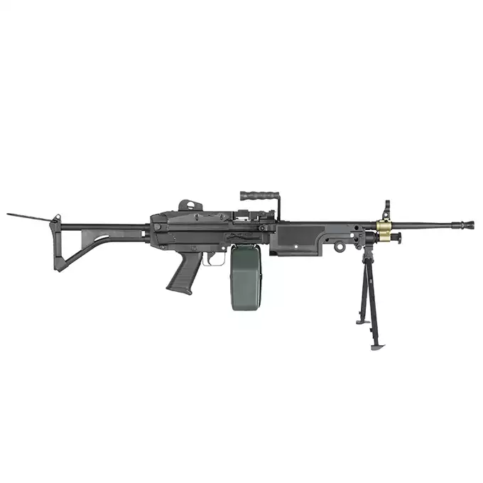 [Set] FN M249 MK1 Light Machine Gun Replica [A&amp;K] + 1500rd Electric Box Magazine (Compact size) for SAW - Khaki