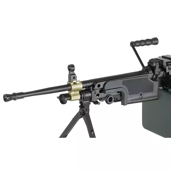 [Set] FN M249 MK1 Light Machine Gun Replica [A&amp;K] + 1500rd Electric Box Magazine (Compact size) for SAW - Khaki