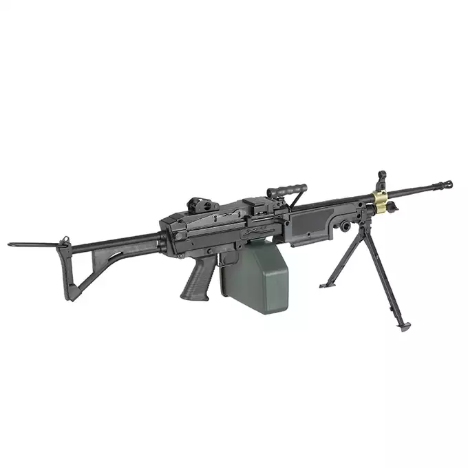 [Set] FN M249 MK1 Light Machine Gun Replica [A&amp;K] + 1500rd Electric Box Magazine (Compact size) for SAW - Khaki