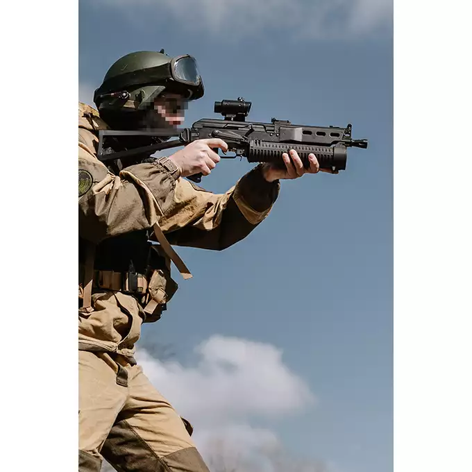 [Zestaw] CM.058 Replika pistoletu maszynowego PP-19 Bizon [CYMA] + Replika rosyjskiego celownika optycznego typu 1p76 do AK/AKSU/PKM [JJ Airsoft]