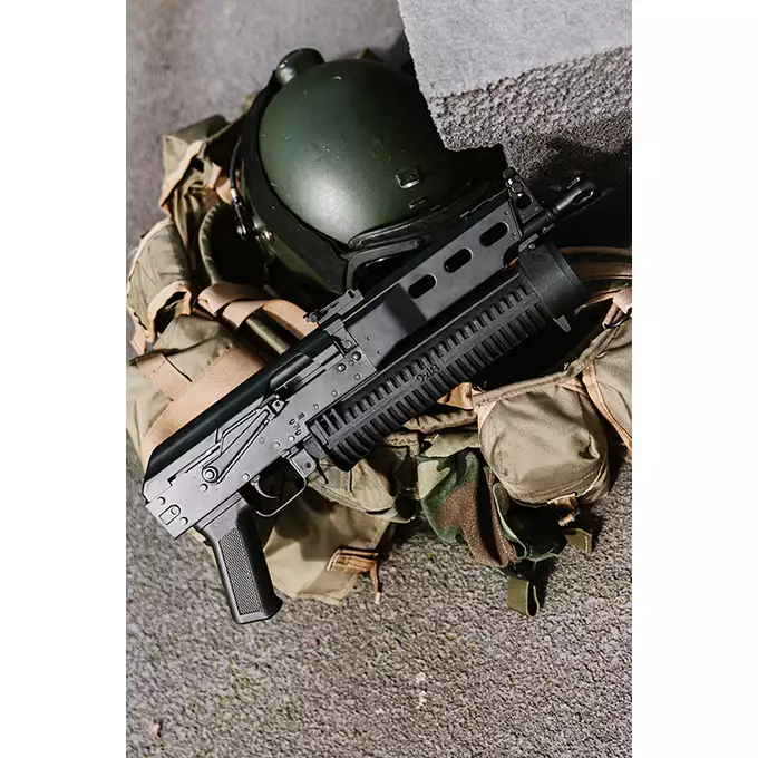 [Zestaw] CM.058 Replika pistoletu maszynowego PP-19 Bizon [CYMA] + Replika rosyjskiego celownika optycznego typu 1p76 do AK/AKSU/PKM [JJ Airsoft]