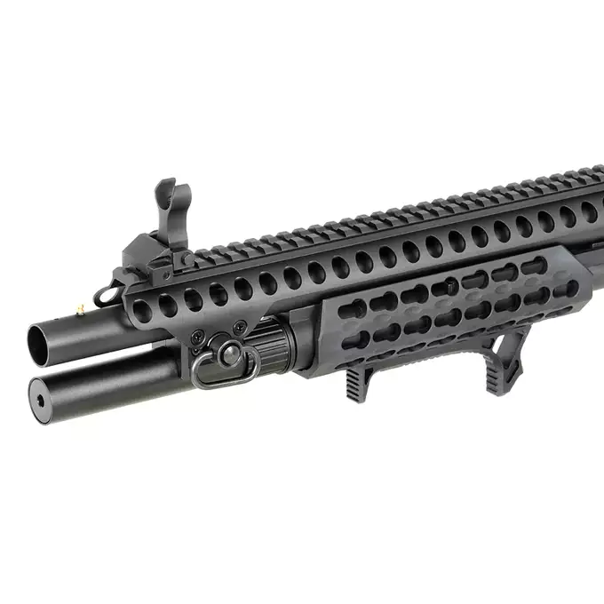 [Zestaw] Strzelba M8875 (Zasilana Green Gazem) - Black [Golden Eagle] + BBP TŁUMIK PODŚWIETLAJĄCY do Strzelby 24mm - [5KU] + Perfect BB Fosforescencyjne kulki 0,20g - 1 kg [BLS]